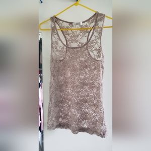 Sheer lace tank top